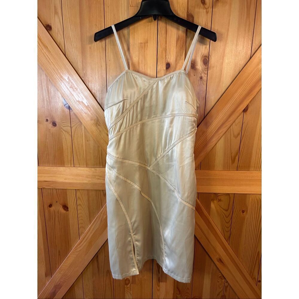 Grifflin Paris Lined Bodycon Beige Dress Adjustable Straps READ Size XL (5448)